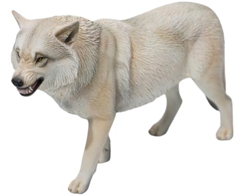 HiPlay JXK Collectible Wolf Figure: Tibetan Wolf, Expertly Hand-Painted, Lifelike, Safe Resin, 1:6 Scale Miniature Animal Figurine