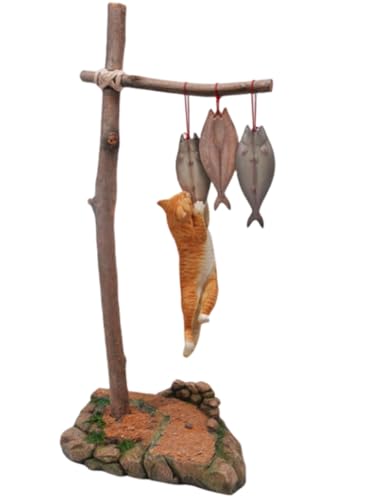 JXK Collectible Cat Figure: Cats That eat Fish 2.0, Expertly