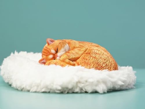 HiPlay JXK Collectible Cat Figure: Sleepy Cat 3.0, Expertly Hand-Painted, Lifelike, Safe Resin, 1:6 Scale Miniature Animal Figurine