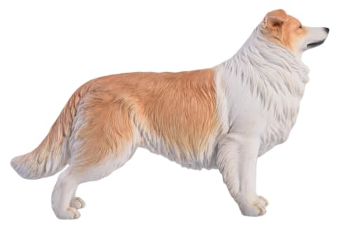 HiPlay JXK Collectible Dog Figure: Border Collie, Expertly Hand-Painted, Lifelike, Safe Resin, 1:6 Scale Miniature Animal Figurine