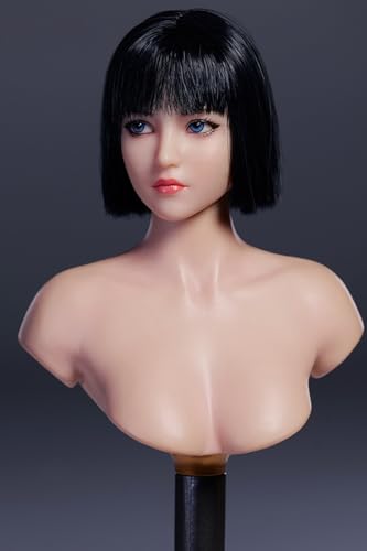 HiPlay 1:6 Scale Female Head Sculpt, Movable Eye Design, Asia Girl Head Sculpture for 12-inch Action Figures YMT101A