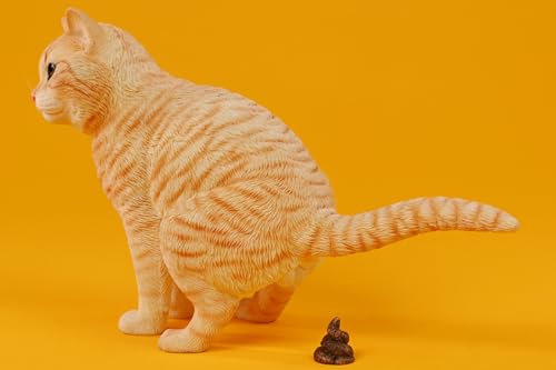 HiPlay JXK Collectible Cat Figure: Rebellious Cat, Expertly Hand-Painted, Lifelike, Safe Resin, 1:6 Scale Miniature Animal Figurine