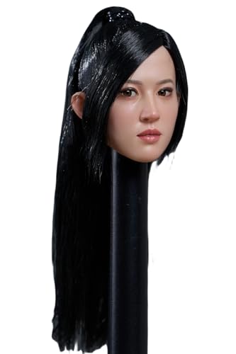 HiPlay 1:6 Scale Female Head Sculpt, Asia Girl Movable Eyes Head Sculpture for 12-inch Action Figures