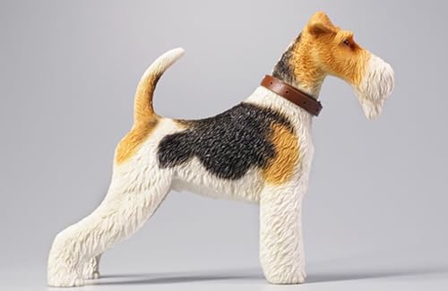 HiPlay JXK Collectible Fox Figure: Foxterriers, Expertly Hand-Painted, Lifelike, Safe Resin, 1:6 Scale Miniature Animal Figurine