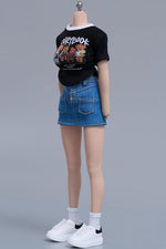 1/6 Scale Figure Doll Clothes: Short-Sleeved Wrap-Around Skirt Set for 12-inch Collectible Action Figure