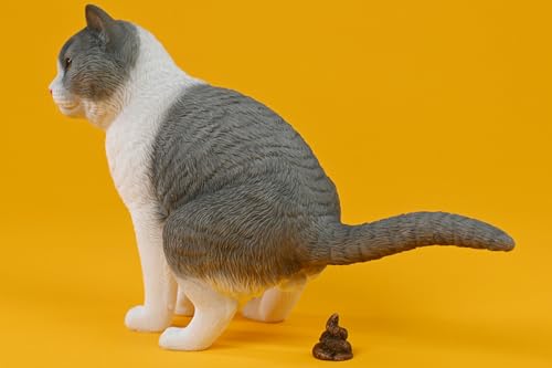 HiPlay JXK Collectible Cat Figure: Rebellious Cat, Expertly Hand-Painted, Lifelike, Safe Resin, 1:6 Scale Miniature Animal Figurine