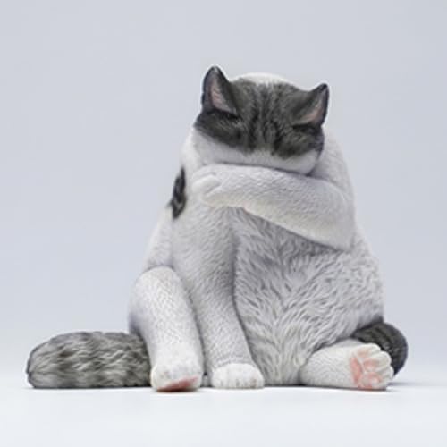 HiPlay JXK Collectible Cat Figure: Lazy Cat 6.0, Expertly Hand-Painted, Lifelike, Safe Resin, 1:6 Scale Miniature Animal Figurine