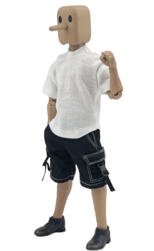 1/12 Scale Figure Doll Clothes: Shorts and Short Sleeves Collectible Accessory