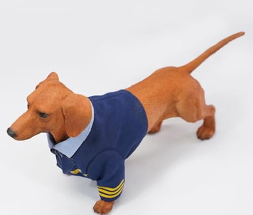 HiPlay JXK Collectible Dog Figure: Dachshund, Expertly Hand-Painted, Lifelike, Safe Resin, 1:6 Scale Miniature Animal Figurine JXK163