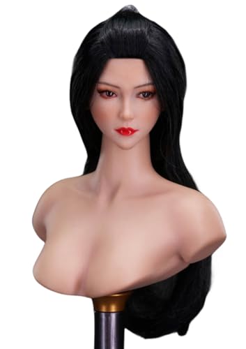 1:6 Scale Female Head Sculpt, Mu, Asia Girl Head Sculpture for 12-inch Action Figures
