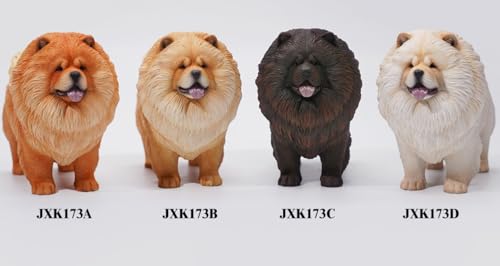 HiPlay JXK Collectible Dog Figure: Chow Chow, Expertly Hand-Painted, Lifelike, Safe Resin, 1:6 Scale Miniature Animal Figurine