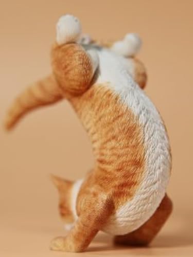 HiPlay JXK Collectible Cat Figure: Yoga Cat 2.0, Expertly Hand-Painted, Lifelike, Safe Resin, 1:6 Scale Miniature Animal Figurine