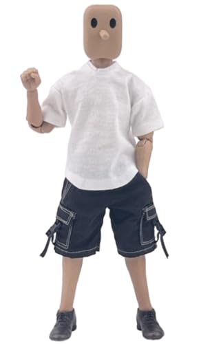 1/12 Scale Figure Doll Clothes: Shorts and Short Sleeves Collectible Accessory