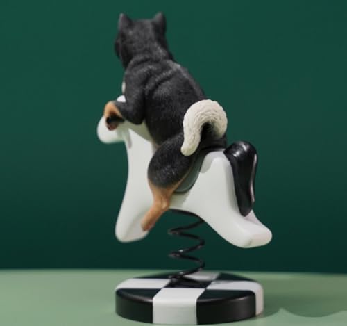 HiPlay JXK Collectible Dog Figure: Rocking Horse Shiba Inu, Expertly Hand-Painted, Lifelike, Safe Resin, 1:6 Scale Miniature Animal Figurine