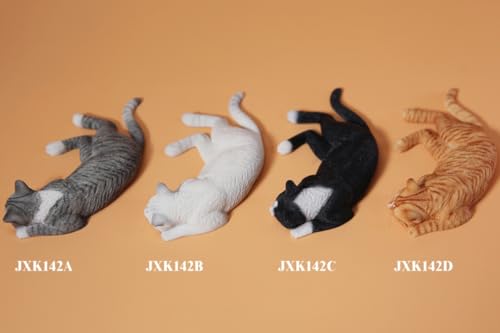 HiPlay JXK Collectible Cat Figure: Lethargic Cat 4.0, Expertly Hand-Painted, Lifelike, Safe Resin, 1:6 Scale Miniature Animal Figurine