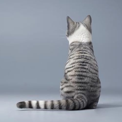 HiPlay JXK Collectible Cat Figure: Thumb Up Cat, Expertly Hand-Painted, Lifelike, Safe Resin, 1:6 Scale Miniature Animal Figurine