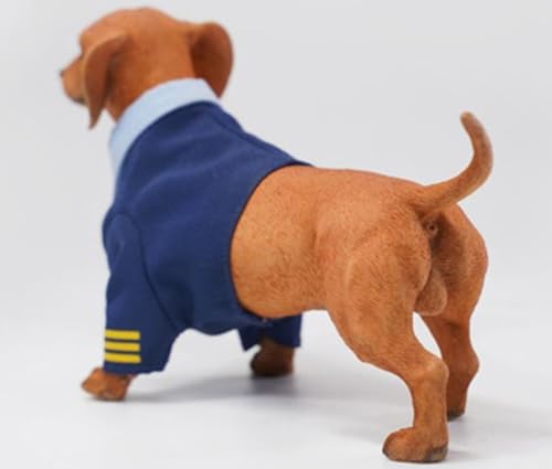 HiPlay JXK Collectible Dog Figure: Dachshund, Expertly Hand-Painted, Lifelike, Safe Resin, 1:6 Scale Miniature Animal Figurine JXK163