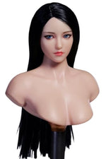 Escultura de cabeza femenina a escala 1:6, diseño de ojos móviles, escultura de cabeza de niña asiática para figuras de acción de 12 pulgadas YMT101A