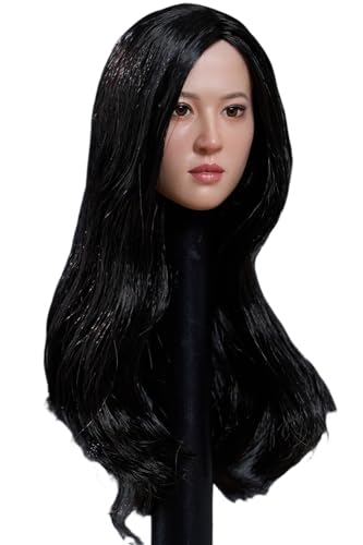 HiPlay 1:6 Scale Female Head Sculpt, Asia Girl Movable Eyes Head Sculpture for 12-inch Action Figures