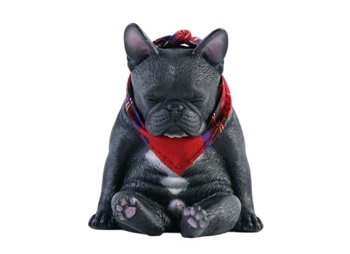 HiPlay JXK Collectible Dog Figure: French Bulldog, Expertly Hand-Painted, Lifelike, Safe Resin, 1:6 Scale Miniature Animal Figurine JXK045A