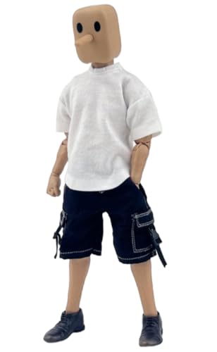 1/12 Scale Figure Doll Clothes: Shorts and Short Sleeves Collectible Accessory