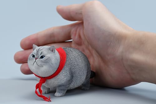 HiPlay JXK Collectible Cat Figure: Fat Cat 5.0, Expertly Hand-Painted, Lifelike, Safe Resin, 1:6 Scale Miniature Animal Figurine