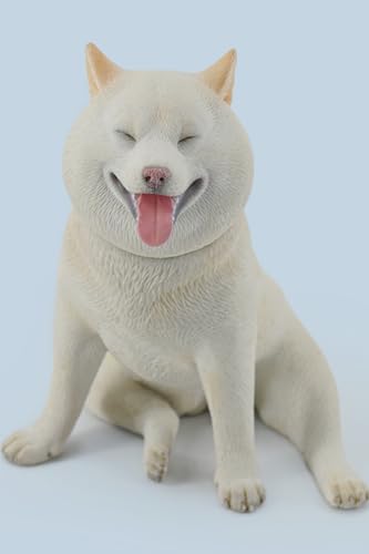 HiPlay JXK Collectible Dog Figure: Shiba Inu, Expertly Hand-Painted, Lifelike, Safe Resin, 1:6 Scale Miniature Animal Figurine