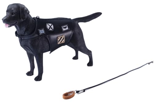 HiPlay JXK Collectible Dog Figure: Labrador, Expertly Hand-Painted, Lifelike, Safe Resin, 1:6 Scale Miniature Animal Figurine