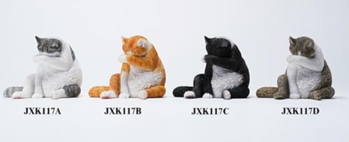 HiPlay JXK Collectible Cat Figure: Lazy Cat 6.0, Expertly Hand-Painted, Lifelike, Safe Resin, 1:6 Scale Miniature Animal Figurine