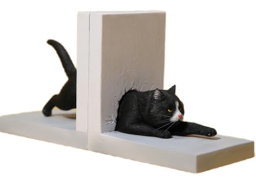 HiPlay JXK Collectible Cat Figure: The Cat Through The Wall, Expertly Hand-Painted, Lifelike, Safe Resin, 1:6 Scale Miniature Animal Figurine