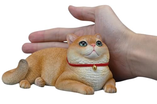 HiPlay JXK Collectible Cat Figure: Shorthair Cat, Expertly Hand-Painted, Lifelike, Safe Resin, 1:3 Scale Miniature Animal Figurine