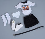 1/6 Scale Figure Doll Clothes: Short-Sleeved Wrap-Around Skirt Set for 12-inch Collectible Action Figure