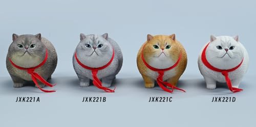 HiPlay JXK Collectible Cat Figure: Fat Cat 5.0, Expertly Hand-Painted, Lifelike, Safe Resin, 1:6 Scale Miniature Animal Figurine