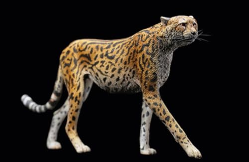 HiPlay JXK Collectible Leopard Figure: King Cheetha, Expertly Hand-Painted, Lifelike, Safe Resin, 1:6 Scale Miniature Animal Figurine JXK116