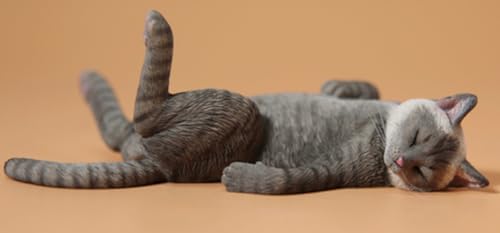 HiPlay JXK Collectible Cat Figure: Lethargic Cat 5.0, Expertly Hand-Painted, Lifelike, Safe Resin, 1:6 Scale Miniature Animal Figurine