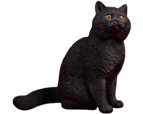 HiPlay JXK Collectible Cat Figure: Shorthair Cat, Expertly Hand-Painted, Lifelike, Safe Resin, 1:6 Scale Miniature Animal Figurine