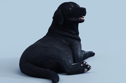 HiPlay JXK Collectible Dog Figure: Labrador, Expertly Hand-Painted, Lifelike, Safe Resin, 1:6 Scale Miniature Animal Figurine