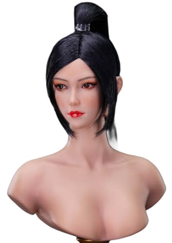1:6 Scale Female Head Sculpt, Mu, Asia Girl Head Sculpture for 12-inch Action Figures