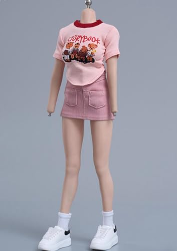 1/6 Scale Figure Doll Clothes: Short-Sleeved Wrap-Around Skirt Set for 12-inch Collectible Action Figure