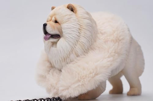 HiPlay JXK Collectible Dog Figure: Chow Chow, Expertly Hand-Painted, Lifelike, Safe Resin, 1:6 Scale Miniature Animal Figurine