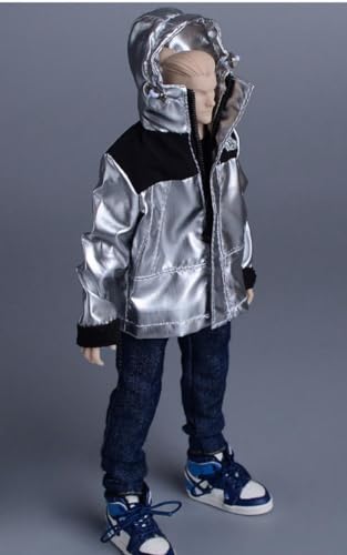 HiPlay 1/9 Scale Figure Doll Clothes: Silver and Black Jacket for 3-inch Collectible Action Figure 06FS052