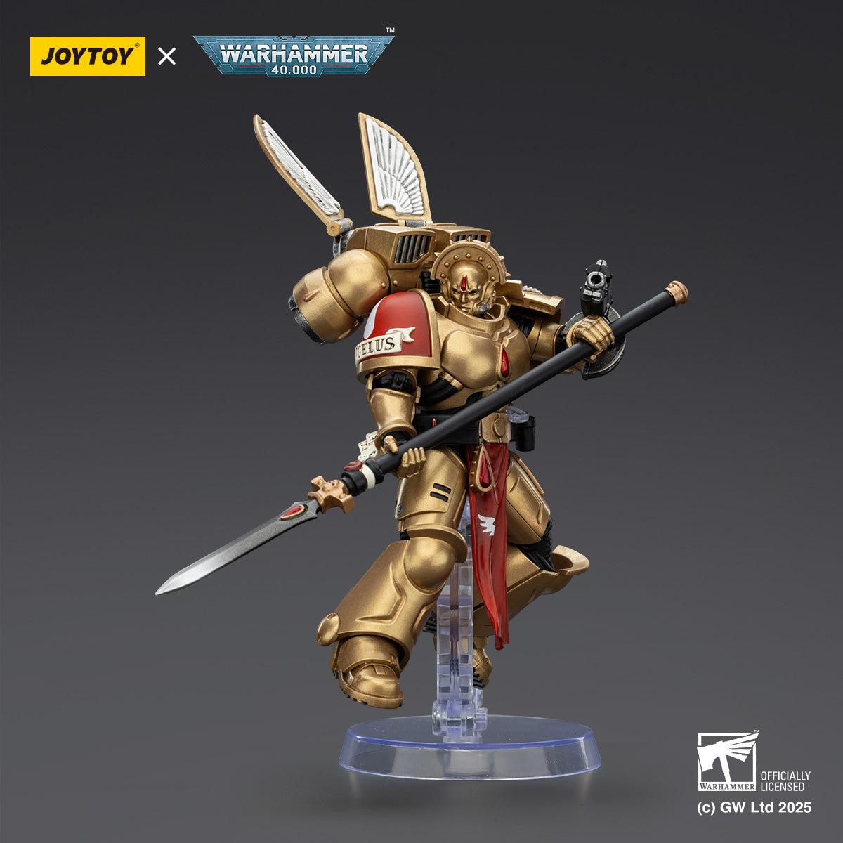 (Only Shipped to the US) JOYTOY Blood Angels Sanguinary Guard 2 with Angelus Boltgun and Encarmine Spear JT01857 1/18 Scale Action Figure
