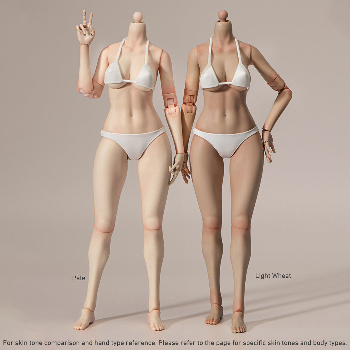 True1Toys Narrow Shoulder Fully Articulated Large Bust Light Wheat Skin Female Jointed Action Figures Body