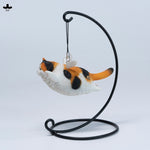 JXK Cat Angel Statue JXK383 Winged Feline Figure with Metal Stand Realistic Animal Collectible for Home Office Desk Decor