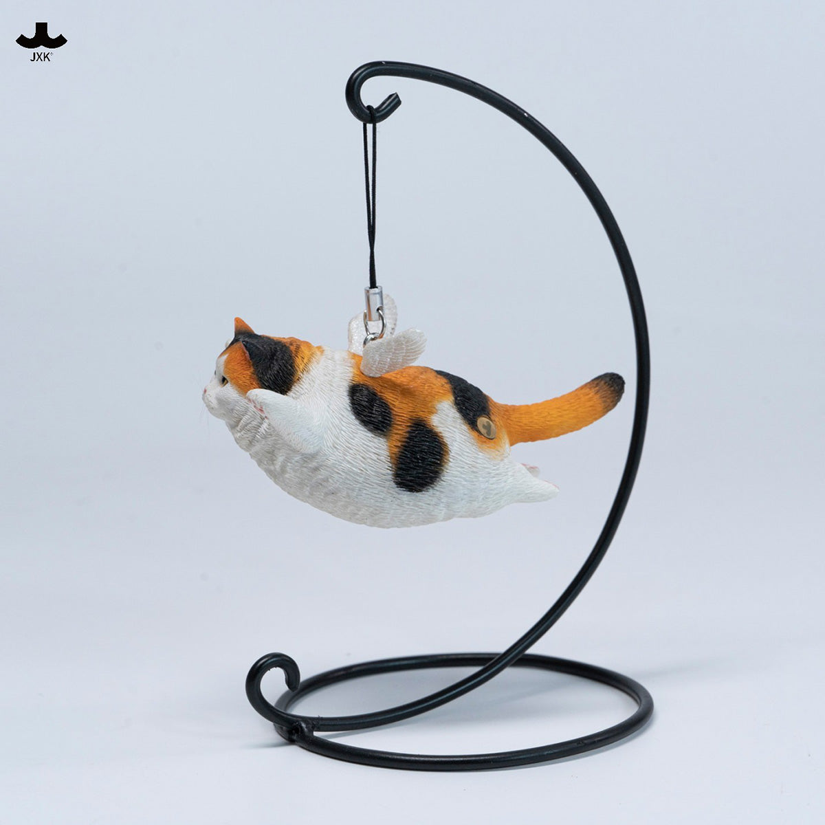 JXK Cat Angel Statue JXK383 Winged Feline Figure with Metal Stand Realistic Animal Collectible for Home Office Desk Decor