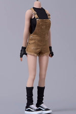 Cdtoys Female Figure Doll Clothes: khaki Suspender Shorts For Female 12-inch Action Figure