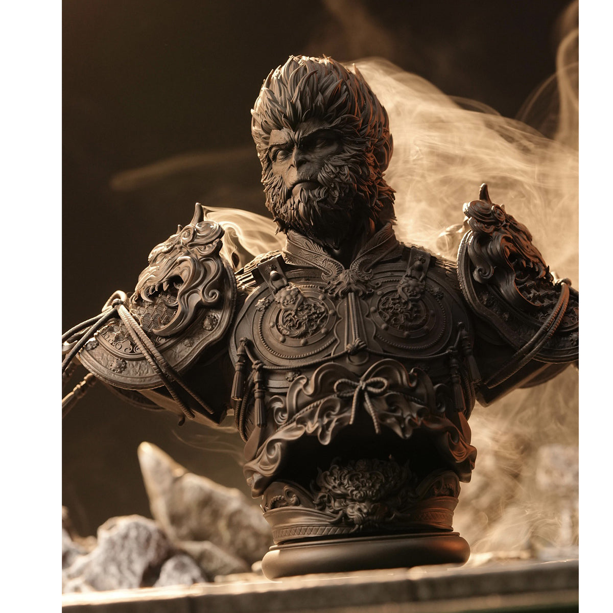 TaiChi Studio, Black Intelligent Stone Monkey, Statue