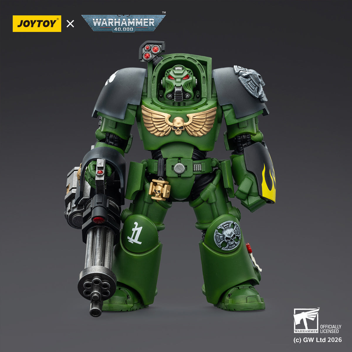 JOYTOY Warhammer 40,000 Salamanders Terminator with Power Fist and Assault Cannon & with Power Fist and Storm Bolter & with Power Sword and Storm Bolter Action Figure