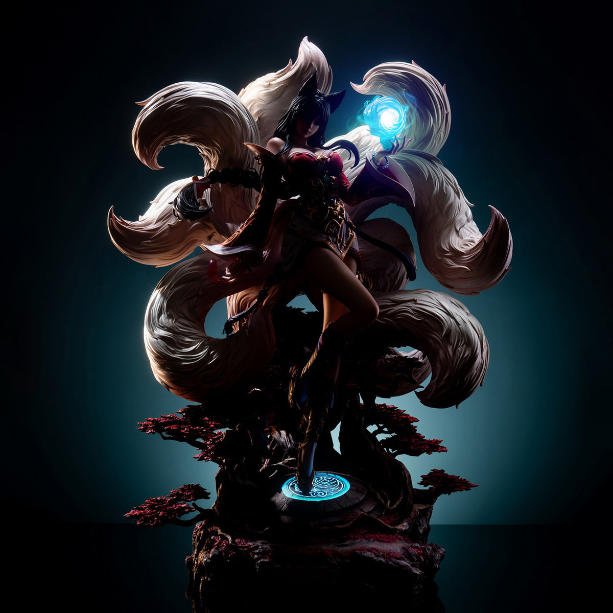 JIMEI PALACE League of Legends - Nine-Tailed Fox Ahri Art Statue