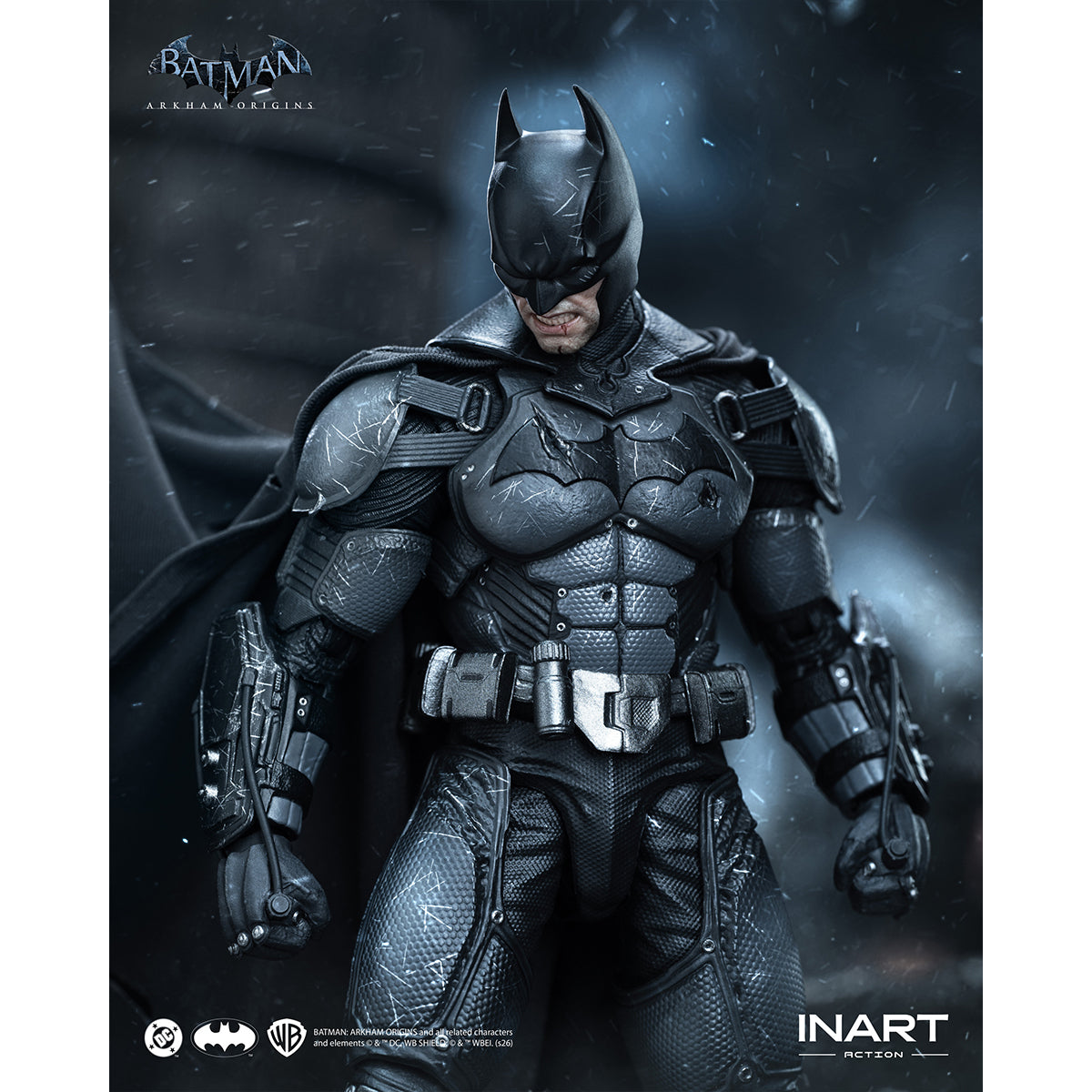 INART DC Comics MAG G0007 Batman: Arkham Origins - Batman (Battle Damaged Version) 1/12 Scale Action Figure